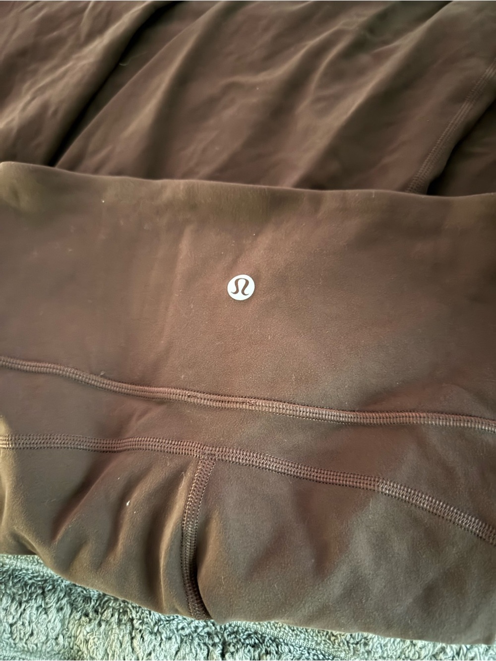 lululemon athletica brown high-rise leggings with logo